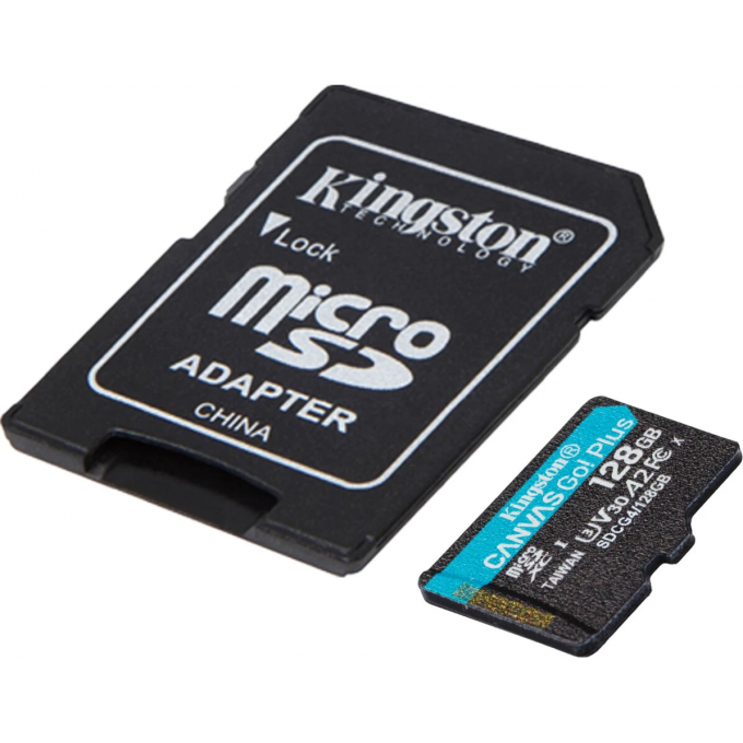 Карта памяти 128Gb MicroSD KINGSTON CANVAS GO! PLUS + SD адаптер () SDCG4/128GB