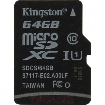 Карта памяти KINGSTON 64GB SDCS-64GBSP Карта памяти KINGSTON 64GB SDCS-64GBSP