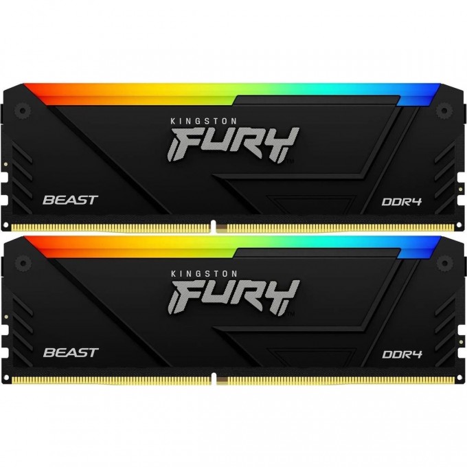Оперативная память 16Gb DDR4 3600MHz KINGSTON FURY BEAST RGB () (2x8Gb KIT) KF436C17BB2AK2/16