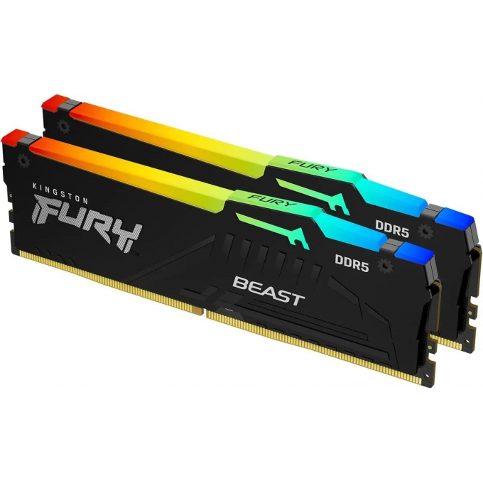Оперативная память 64Gb DDR5 6000MHz KINGSTON FURY BEAST RGB () (2x32Gb KIT) KF560C36BBE2AK2-64