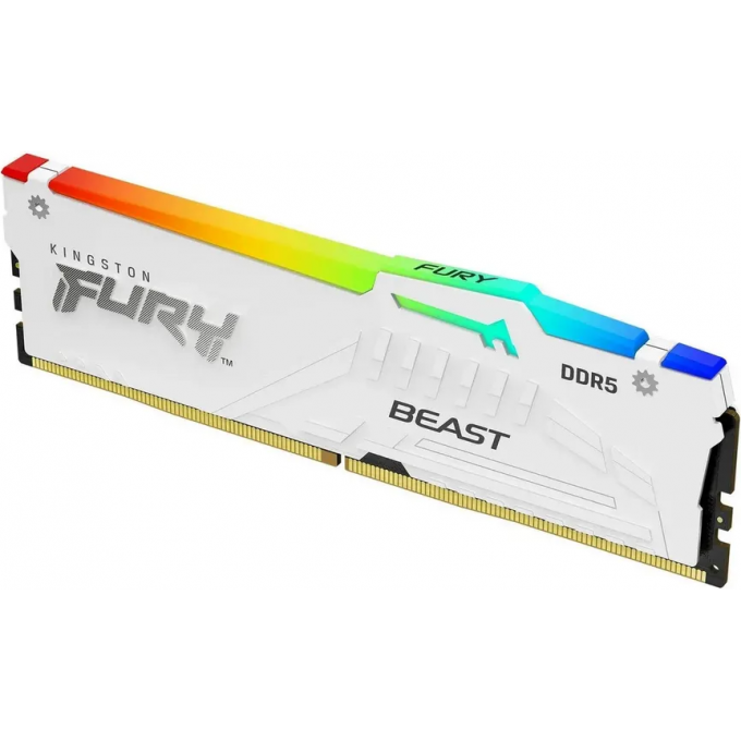 Память оперативная KINGSTON FURY BEAST WHITE RGB EXPO 16GB 6000MT/s DDR5 CL36 DIMM KF560C36BWE2A-16