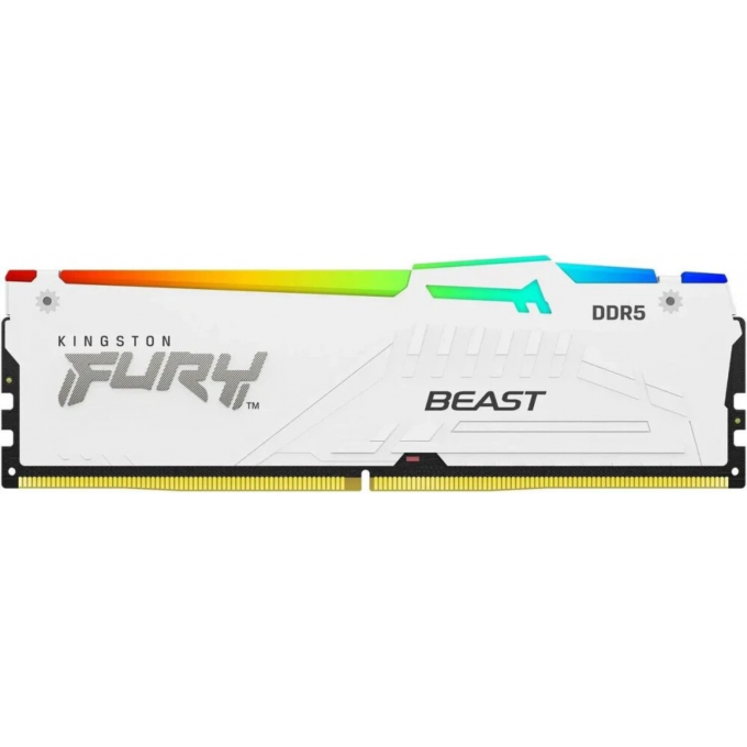 Память оперативная KINGSTON FURY BEAST WHITE RGB XMP 16GB 6000MT/s DDR5 CL30 DIMM KF560C30BWA-16