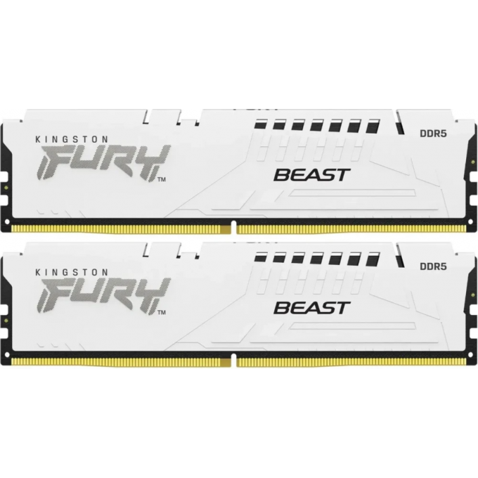 Память оперативная KINGSTON FURY BEAST WHITE XMP 64GB 6000MT/s DDR5 CL30 DIMM KF560C30BWK2-64